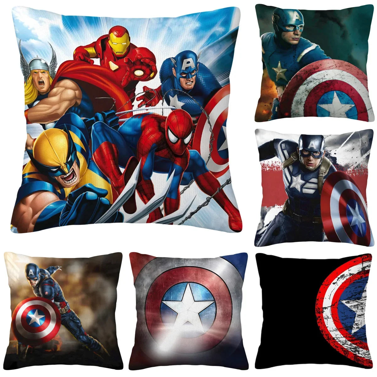 Kissenbezug Avengers Gruppe – Captain America vs. Flash
