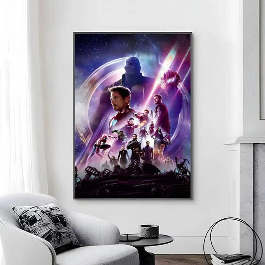 Avengers Infinity War Plakat – Schwarz-weißes Kontrastdesign