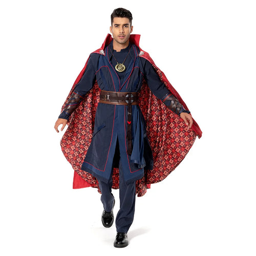 Doctor Strange Kostüm - Blaues Gewand mit Levitiermantel und Perücke