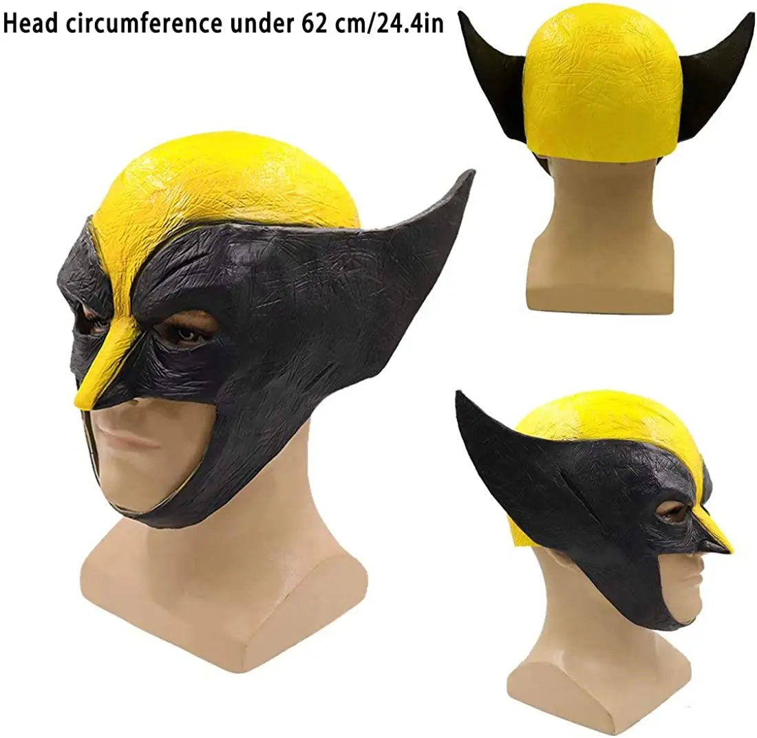Cosplay Wolverine Maske - Latex Halbmaske Gelb Schwarz