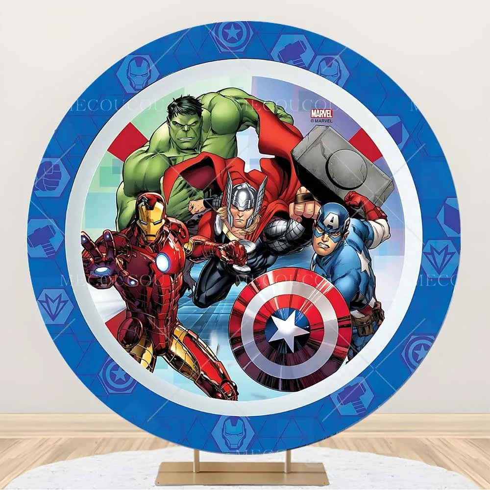 Runder Avengers-Hintergrund - Helden-Geburtstagsdeko