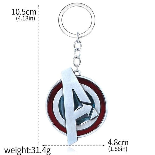 Schlüsselanhänger Avengers Logo A - Schild Rot Silber