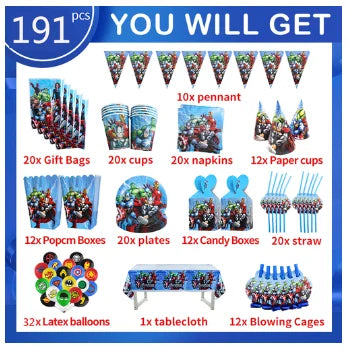 Avengers Geburtstagsdeko - 191-teiliges Set