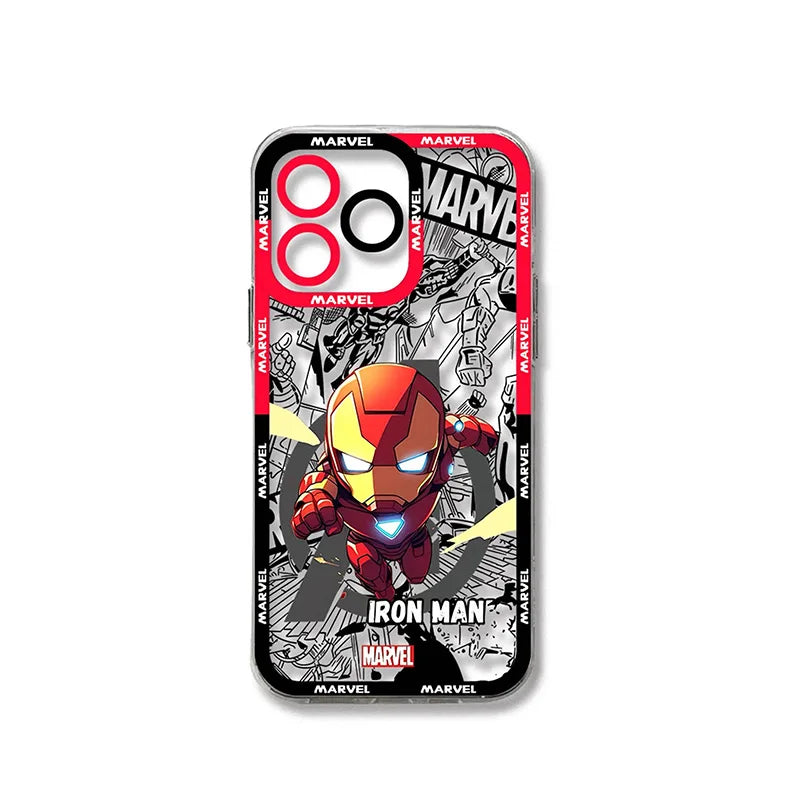 Oppo Iron Man Hülle - Chibi Marvel Comic-Hintergrund Rot