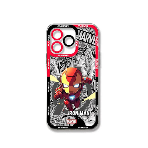 Oppo Iron Man Hülle - Chibi Marvel Comic-Hintergrund Rot
