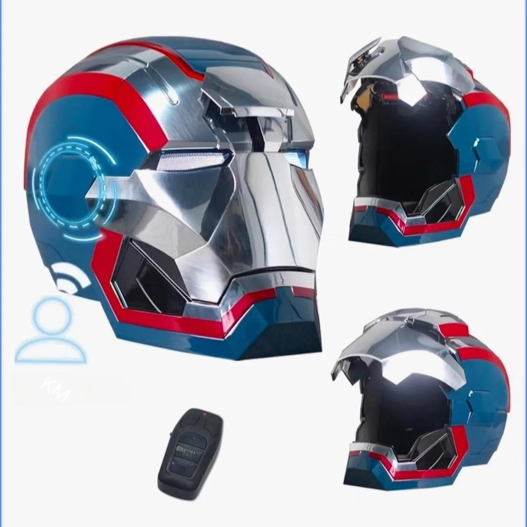 War Machine Helm – Chrom Silber Blau und Rot