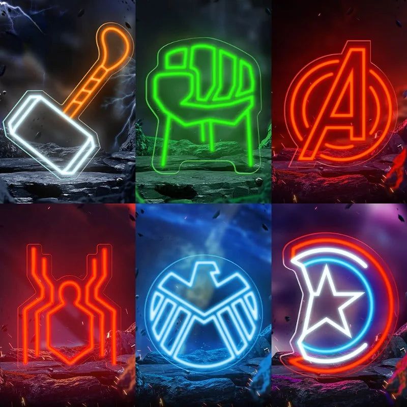 LED Neon Avengers Captain America - Profilschild