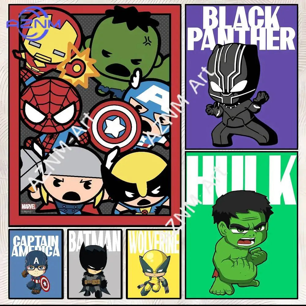 Poster Baby Hulk – Grüner Hintergrund Cartoon
