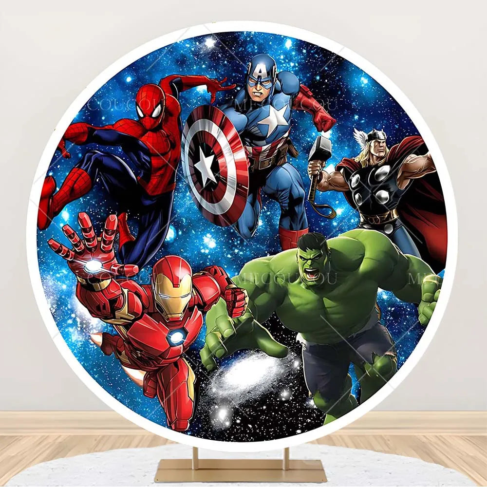 Runder Avengers-Hintergrund - Helden-Geburtstagsdeko