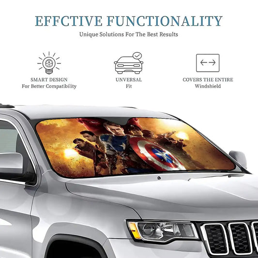 Avengers Captain America Sonnenblende - Action Explosion Szene