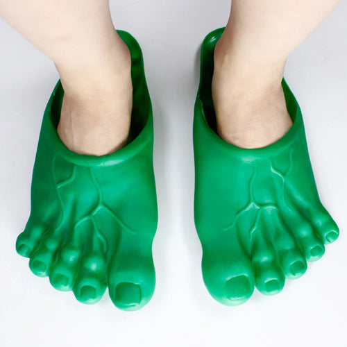 Hulk Riesenfüße-Hausschuhe - Lustige grüne Sandalen