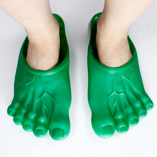 Hulk Riesenfüße-Hausschuhe - Lustige grüne Sandalen