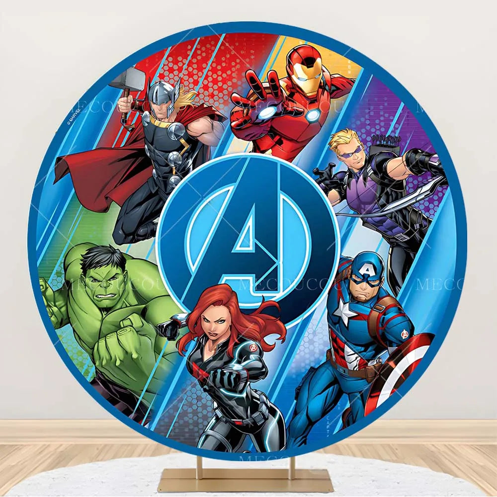 Runder Avengers-Hintergrund - Helden-Geburtstagsdeko
