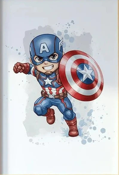 Aquarell-Poster Captain America – Farbenfroher Comic-Stil