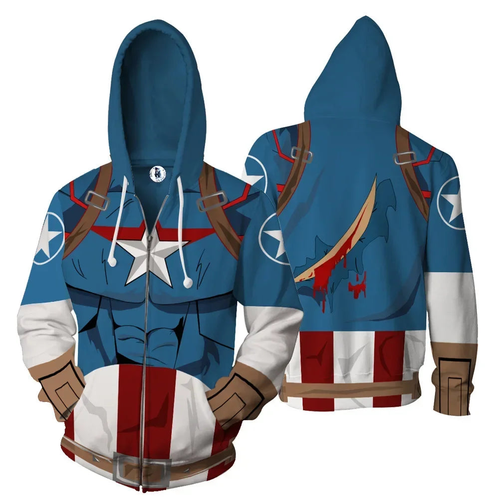 Avengers Captain America Kapuzenpullover - 3D Cosplay Hoodie