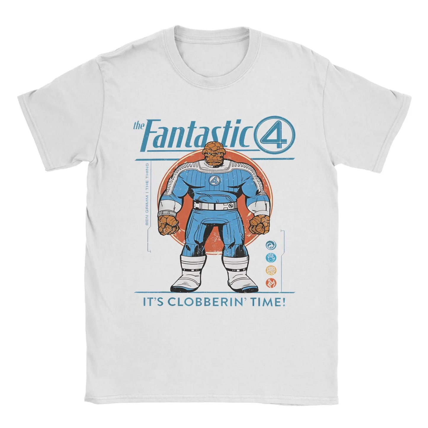 T-Shirt The Fantastic 4 First Steps - Retro Poster Blau Unisex