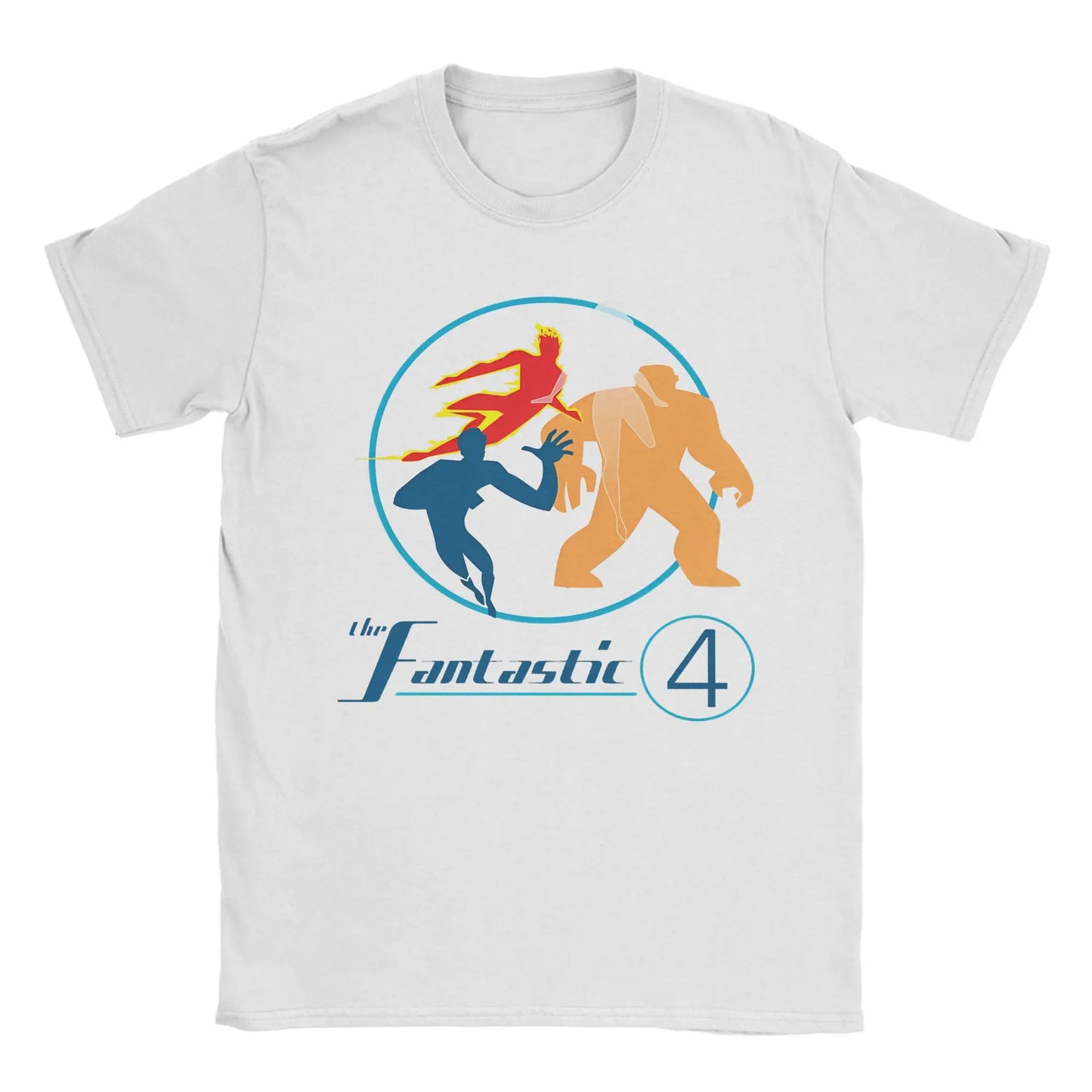 T-Shirt The Fantastic 4 First Steps - Retro Poster Blau Unisex