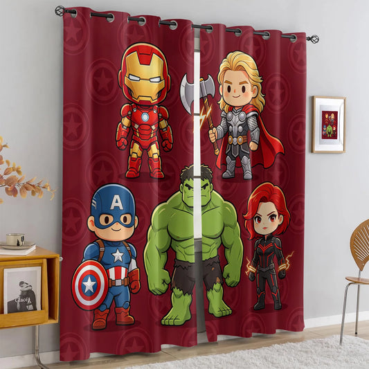 Avengers Chibi Vorhänge - Verdunkelung Bordeaux