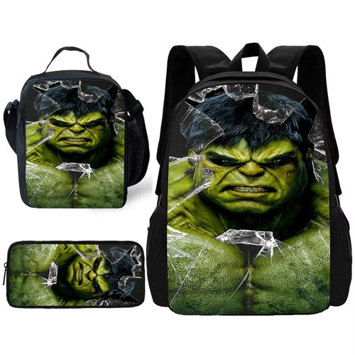Hulk Rucksack-Set - Gesicht mit zerbrochenem Glaseffekt