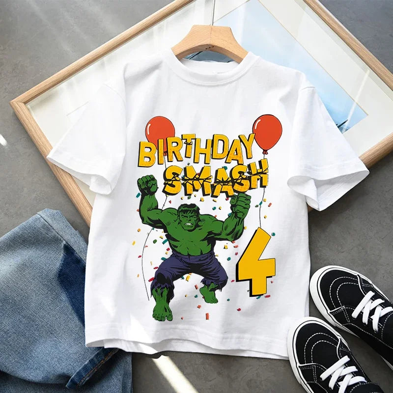Hulk Geburtstag T-Shirt - Smash mit Zahl Kinder