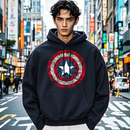 Captain America Hoodie - Comic Style Schild