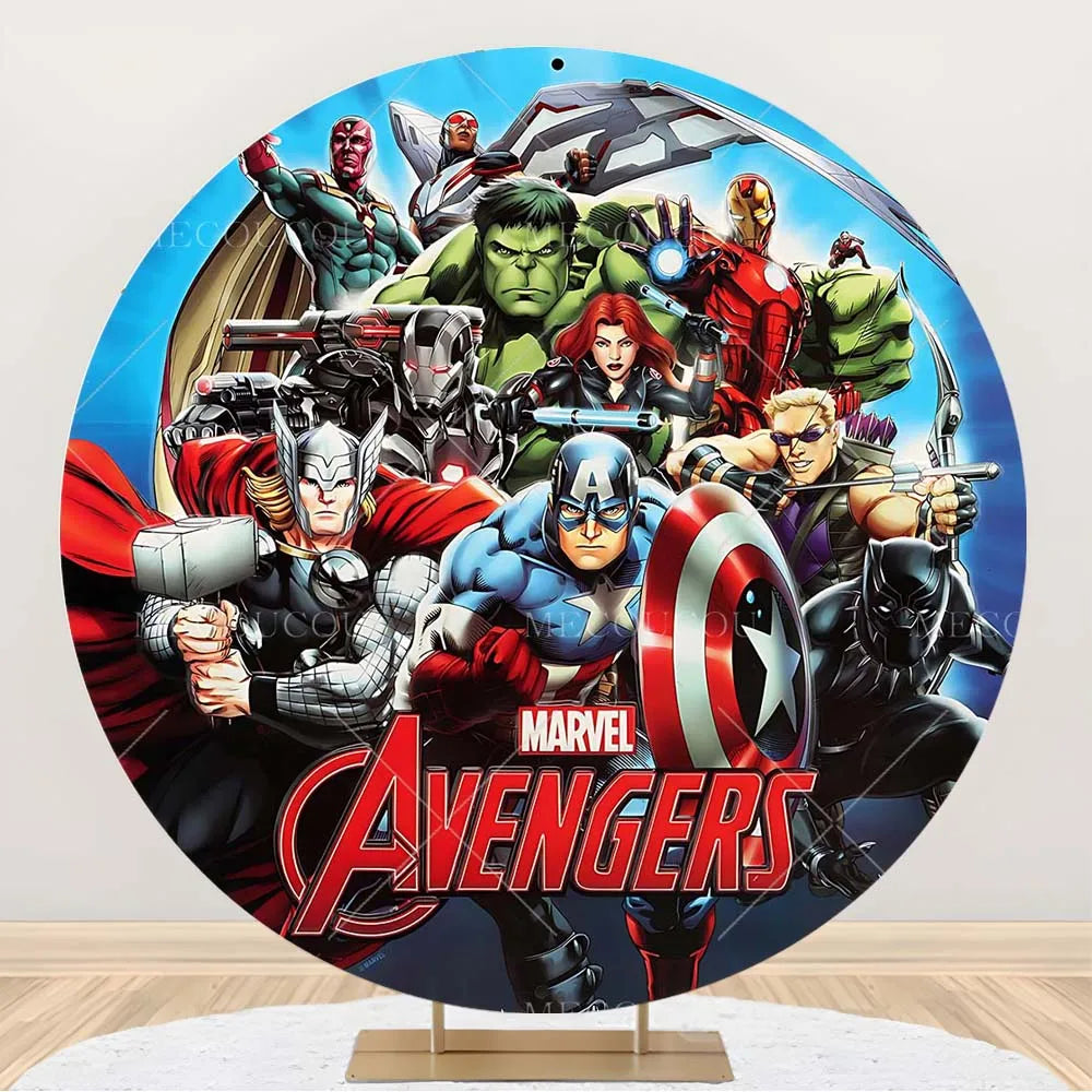 Runder Avengers-Hintergrund - Helden-Geburtstagsdeko
