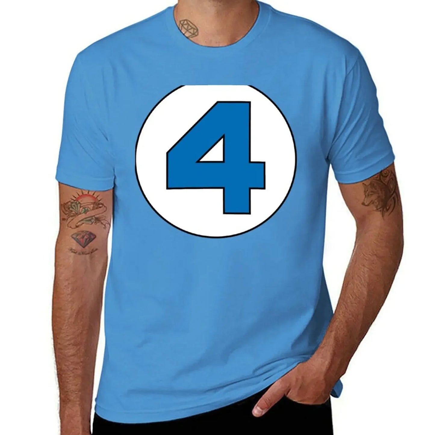 T-Shirt Die Fantastischen Vier – Rundes Schwarzes Logo Übergröße