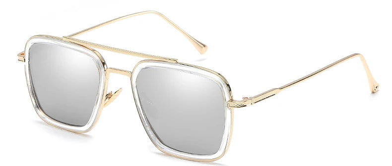 Avengers Iron Man Brille - Edith Stil Silber verspiegelte Gläser