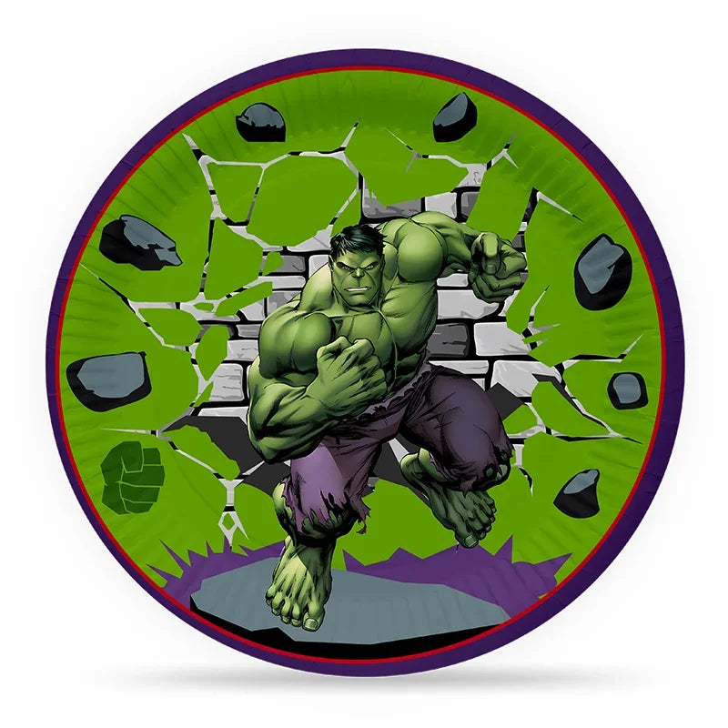 Hulk Geburtstagsparty-Set - Teller, Becher, Besteck, Dekorationen