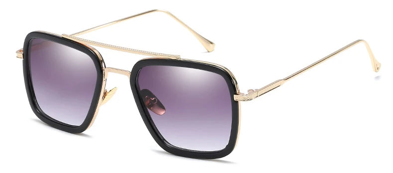Avengers Iron Man Brille - Edith-Stil Schwarzer Goldrahmen