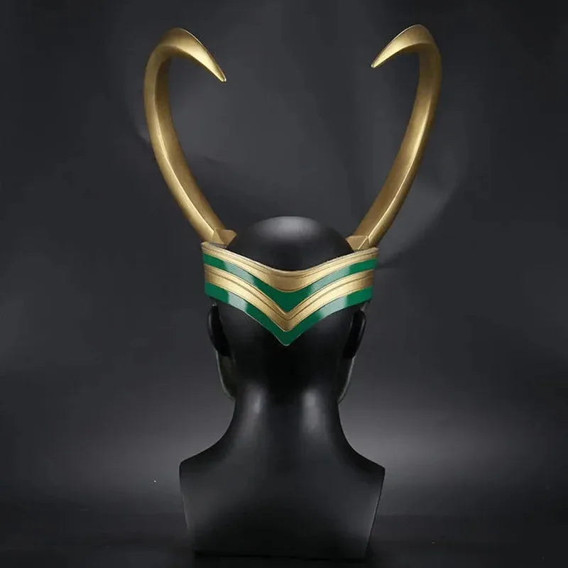 Loki Cosplay-Helm – Goldene und Smaragdgrüne Hörner