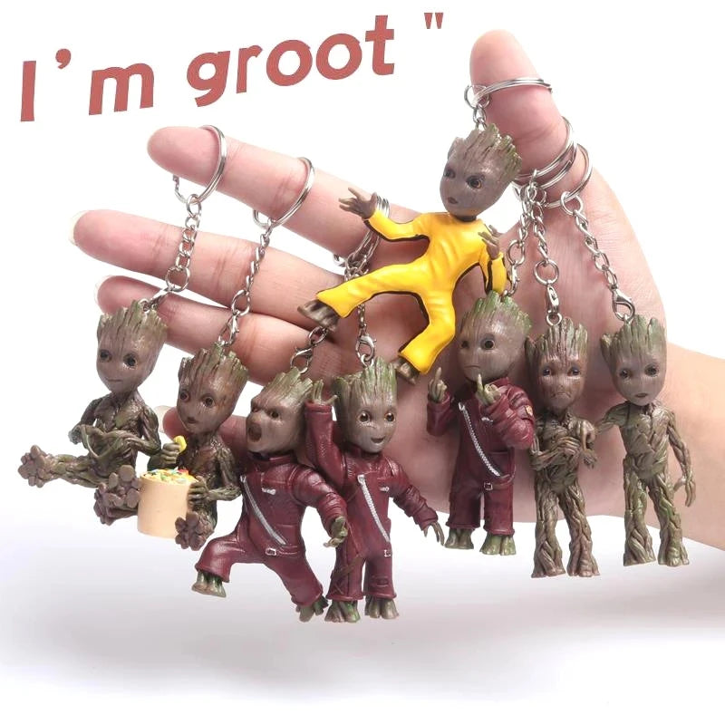 Schlüsselanhänger Baby Groot 3D-Figur – Verschiedene Kostüme Kollektion