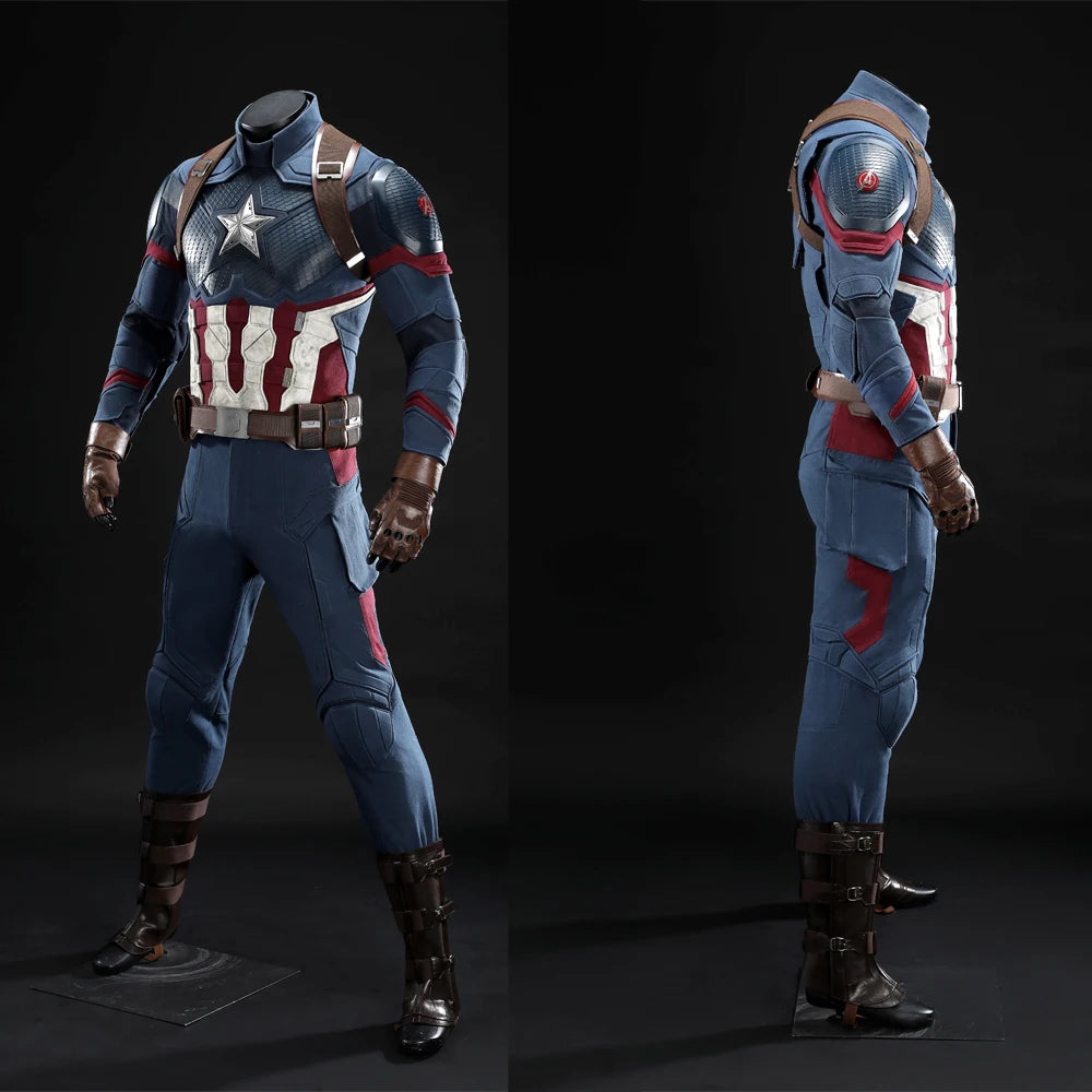 Captain America Premium Kostüm für Erwachsene - Helm, Stern und Stiefel