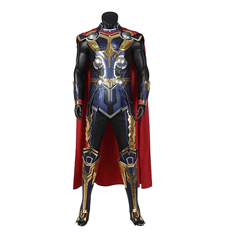 Thor Love and Thunder Cosplay Kostüm - Odinson Jumpsuit Roter Umhang Rüstung