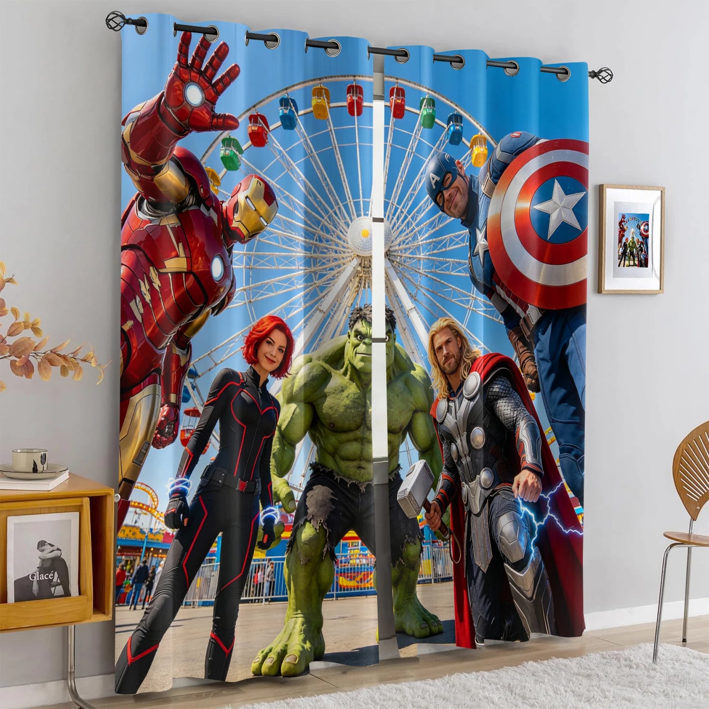 Avengers Superhelden Vorhänge – Verdunkelung Blau Team
