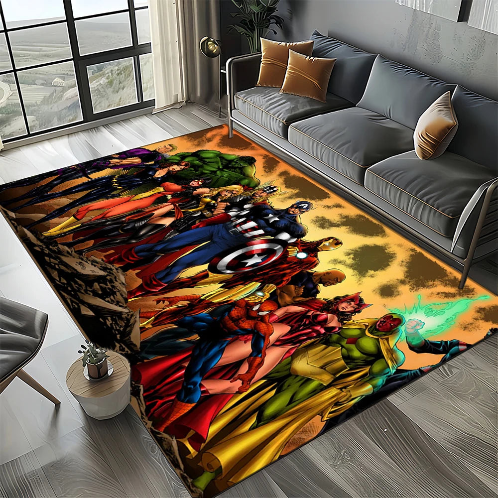 3D Avengers Teppich - Explosion Design Rot Orange