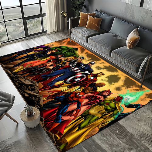 3D Avengers Teppich - Explosion Design Rot Orange
