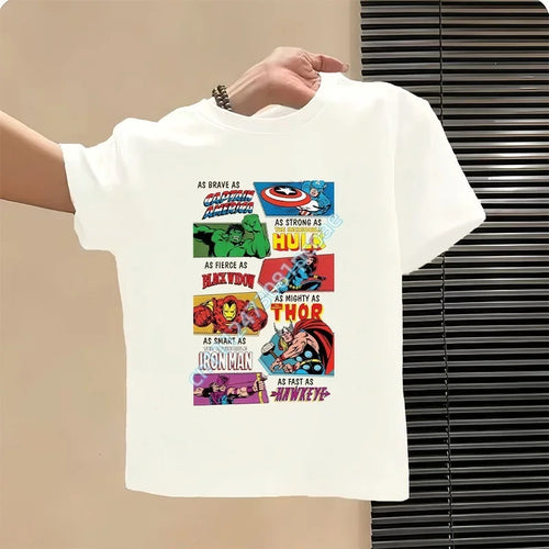 T-Shirt Kinder Avengers So Mutig Wie Captain America - Weiß