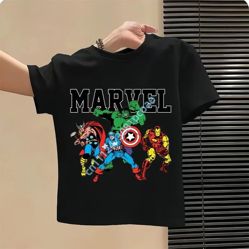 Kinder T-Shirt Avengers Retro Comics Gruppe - Schwarz