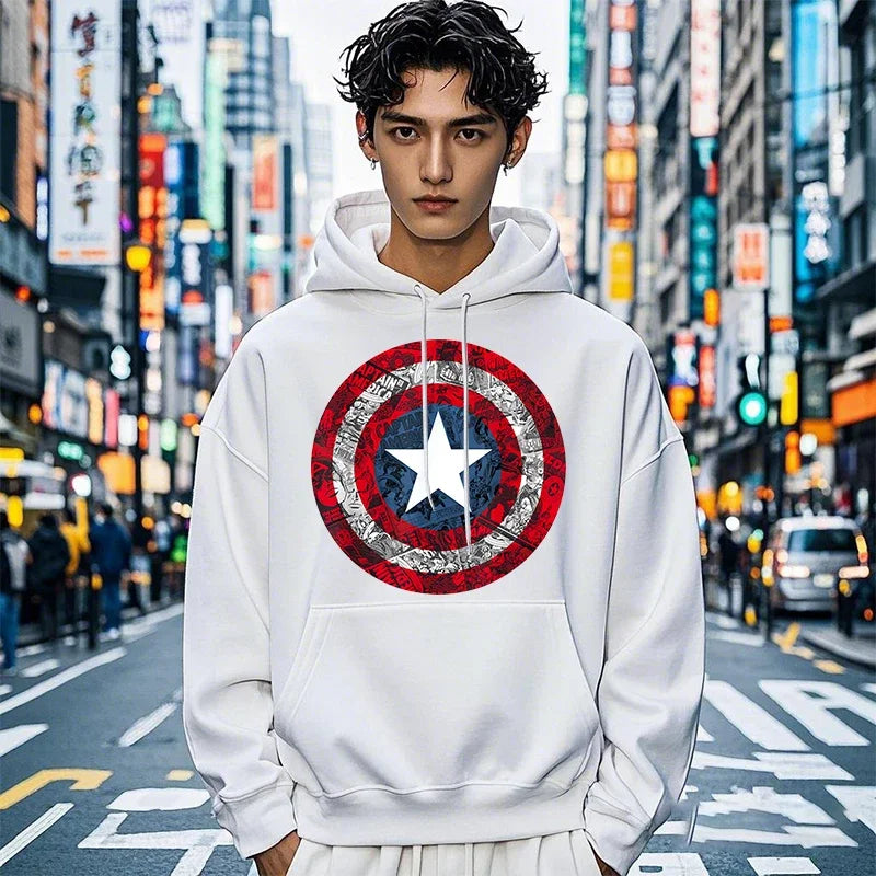 Captain America Hoodie - Comic Style Schild