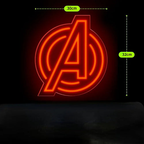 LED-Neon Avengers – Logo A Rot