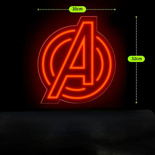 LED-Neon Avengers – Logo A Rot