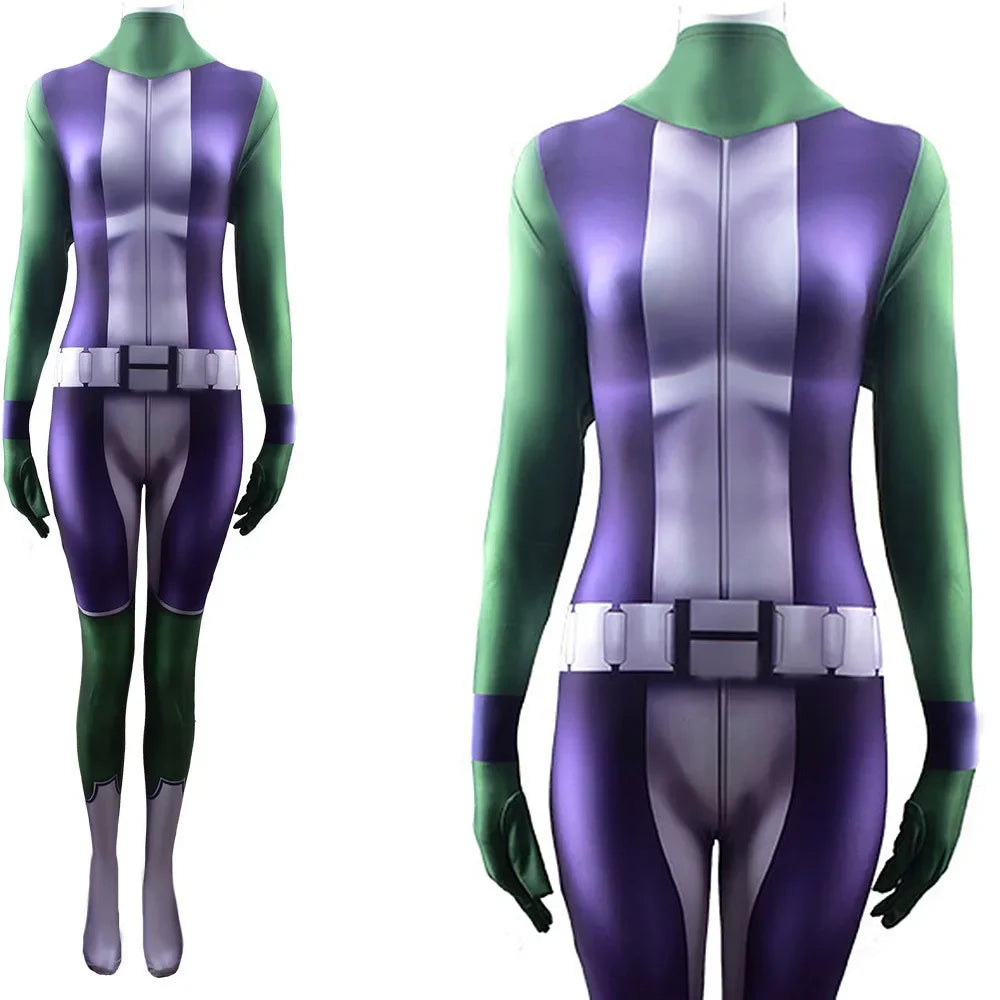 She-Hulk Kostüm - Lila-Weißer Overall