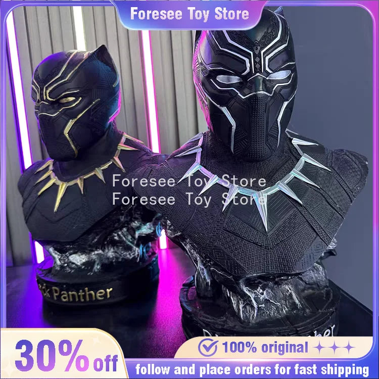 Avengers Black Panther Büste - Vergoldete Harzskulptur 35cm