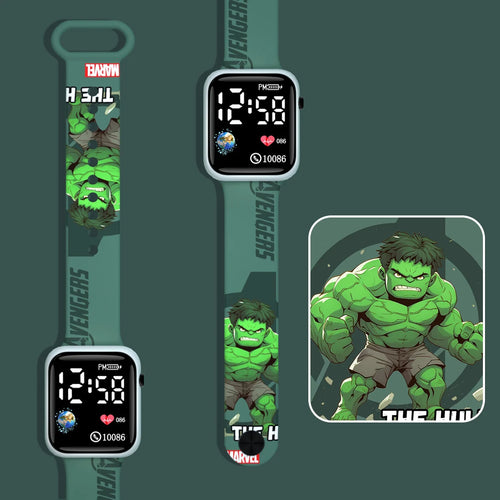 LED-Uhr Kinder Hulk - Dunkelgrün