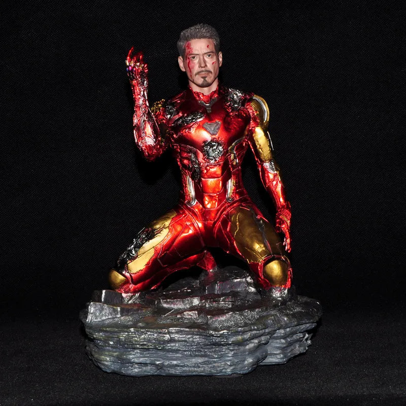Iron Man Figur – Harzstatue MK85 Beschädigte kniende Pose