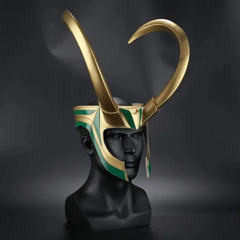 Loki Cosplay-Helm – Goldene und Smaragdgrüne Hörner
