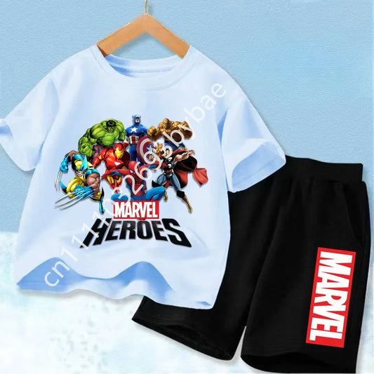 Avengers Marvel Heroes Kinder T-Shirt - Weißes Gruppenset