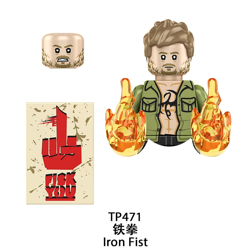 Bausteine-Figur Iron Fist – Goldene Flammenfäuste