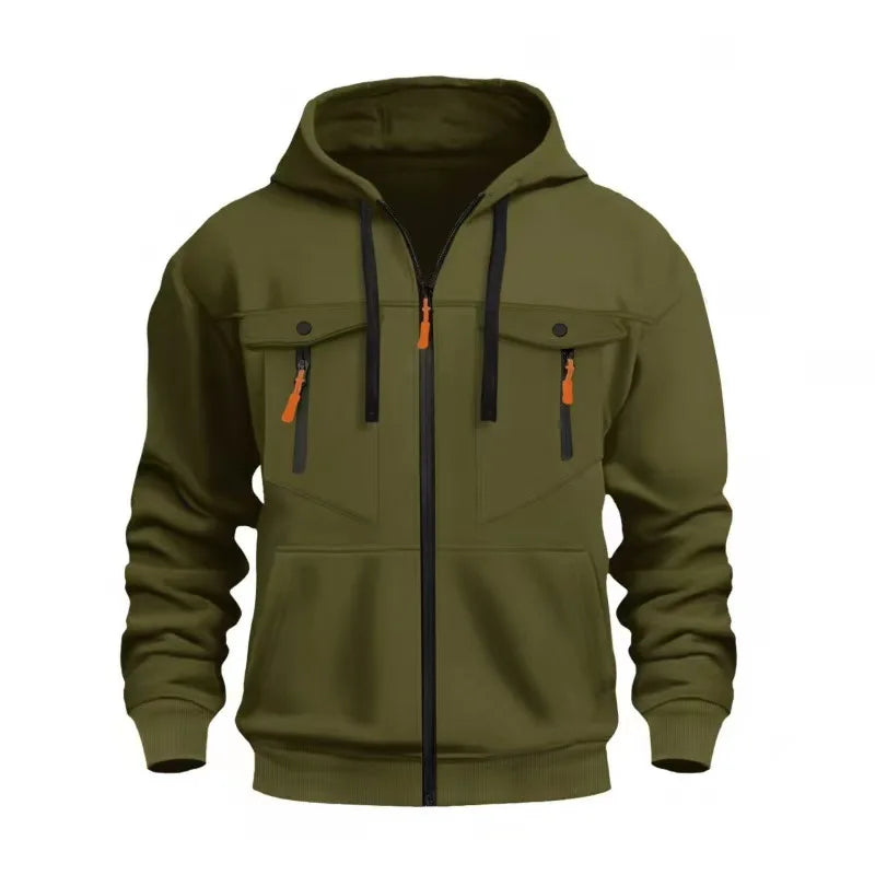 Kapuzenpullover mit Reißverschluss Marvel Avengers – Neon-Logo, Multitaschen, Herren